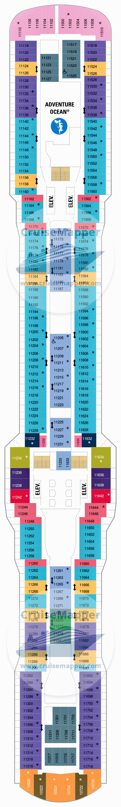 Anthem of the Seas deck 11 plan CruiseMapper