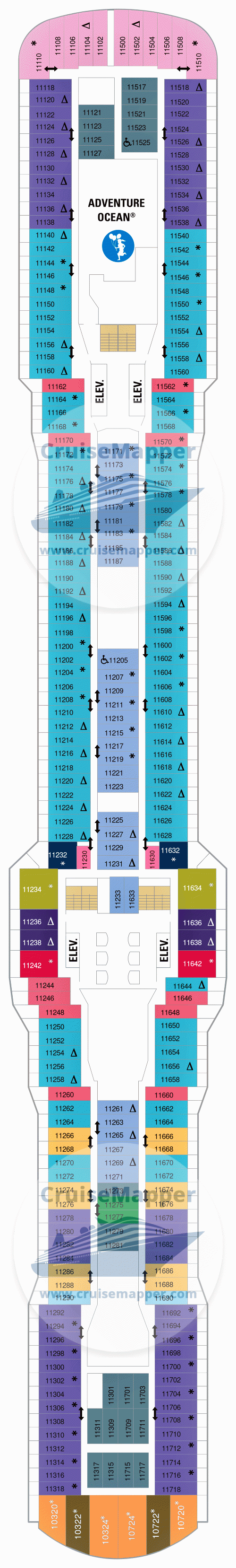 Quantum Of The Seas deck 11 plan | CruiseMapper