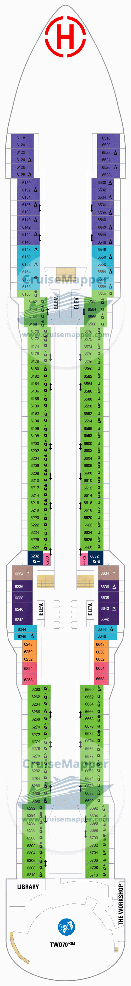 Quantum Of The Seas deck 6 plan | CruiseMapper