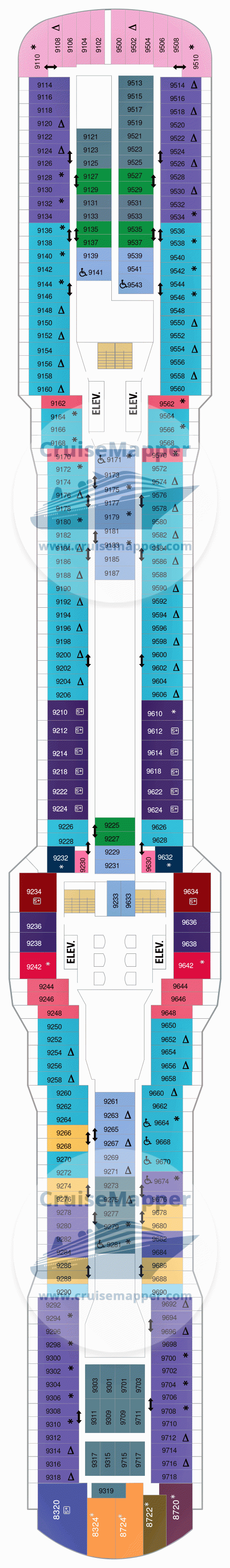 Quantum Of The Seas deck 9 plan | CruiseMapper