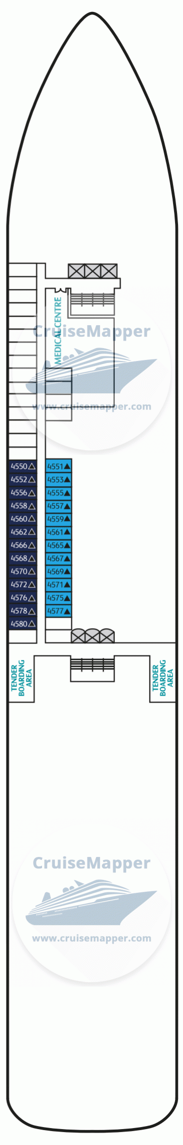 Resorts World One Deck 04 - Cabins-Tendering