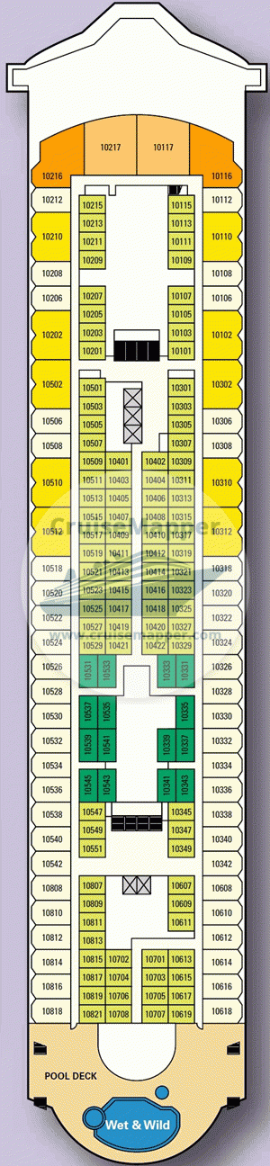 Star Pisces Deck 10 - Cabins-Pools-Sundeck1