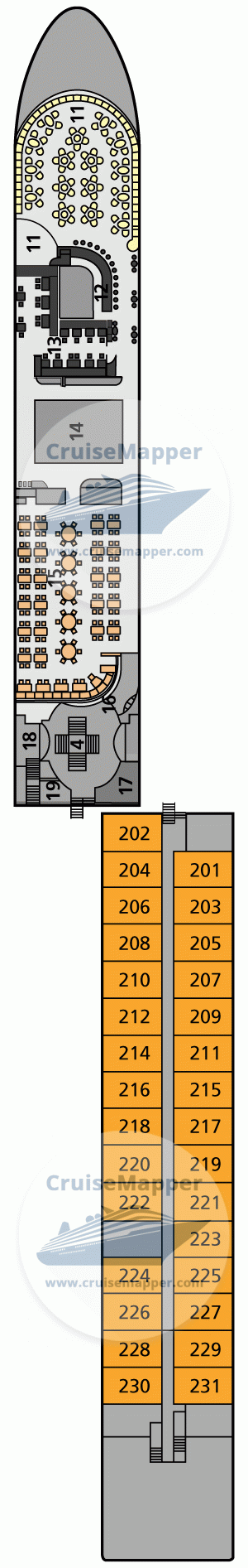 Arosa Flora Deck 02 - Main-Lobby-Dining-Lounge