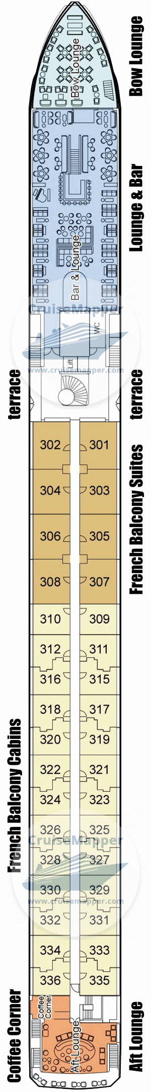 Century Star Deck 03 - Upper-Cabins-Lounges