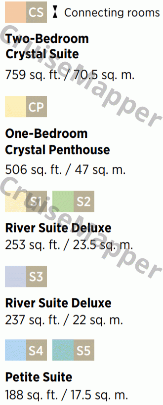 Crystal Debussy deck 3 plan (Crystal-Lounge-Pool) legend