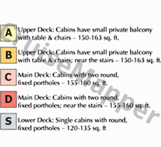 MV Arethusa deck 2 plan (Main) legend