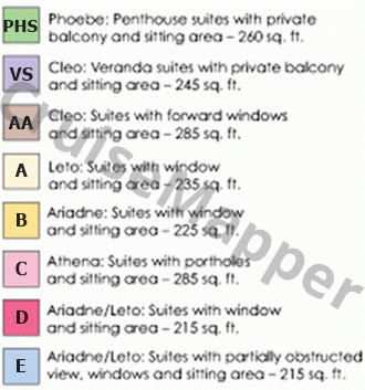 MV Corinthian deck 6 plan (Phoebe) legend