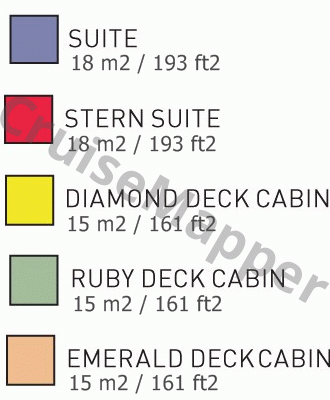 MS VIVA Tiara deck 2 plan (Middle-Ruby) legend