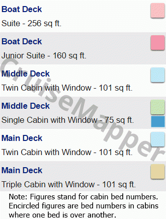 MS Alexander Pushkin deck 4 plan (Sun-Bridge) legend