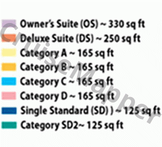 MS River Splendor deck 3 plan (Navigator-Upper) legend