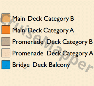 Coral Discoverer deck 2 plan (Promenade) legend