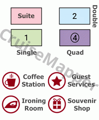 MS Lenin deck 6 plan (Sun-Bridge) legend