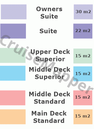 MS Vivienne deck 3 plan (Upper-Lobby-Lounge-Restaurant) legend