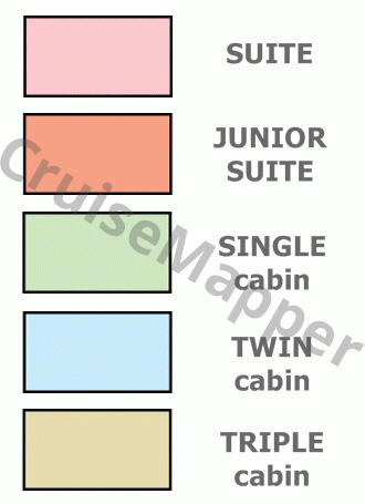 MS Lev Tolstoy deck 3 plan (Middle-Dining) legend