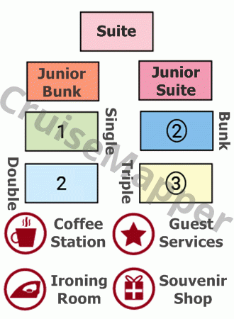 MS Alexander Radishchev deck 2 plan (Main-Lobby) legend