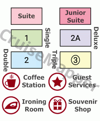 MS Nikolay Chernyshevsky deck 3 plan (Middle-Dining) legend