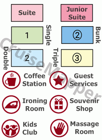 MS Vissarion Belinsky deck 3 plan (Middle-Dining) legend