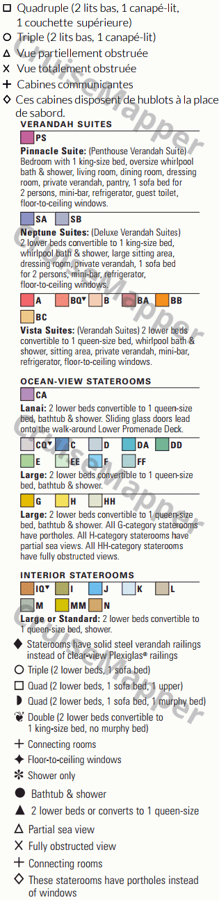 CFC Renaissance deck 9 plan (St Martin Pont-Cabins) legend