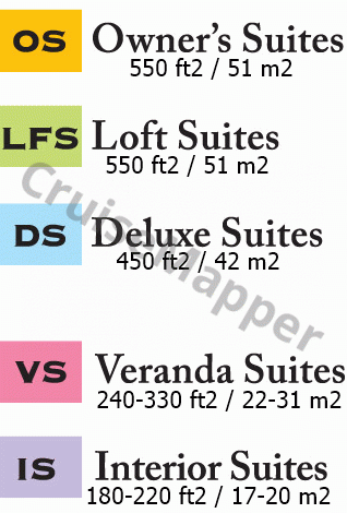 American Duchess deck 3 plan (Cabin) legend