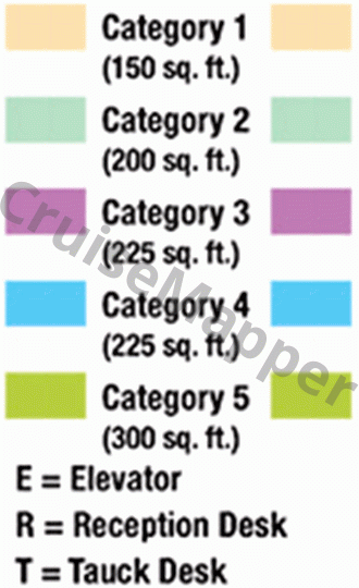 Tauck MS Saudade deck 1 plan (Emerald-Cabins-Crew) legend
