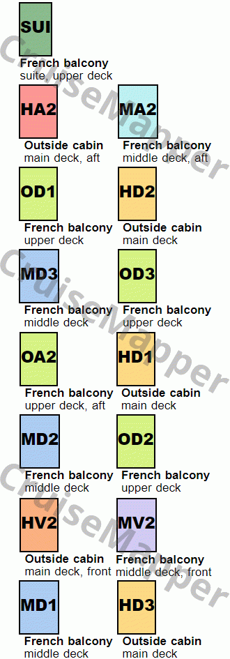 DCS Amethyst deck 3 plan (Upper-Lounge-Restaurant) legend