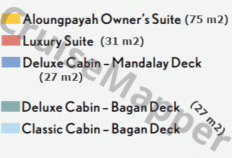 Sanctuary Ananda deck 3 plan (Mandalay-Lido-Bridge) legend