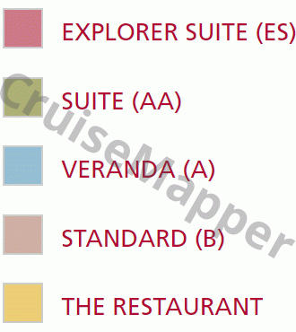 Viking Osiris deck 1 plan (Main-Cabins-Spa-Crew) legend
