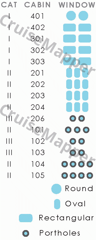 Aqua Blu deck 1 plan (Lower) legend