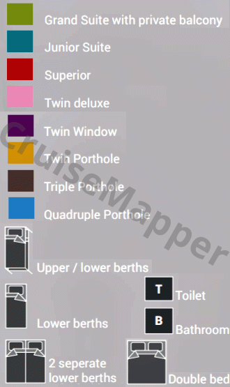 MV Janssonius deck 6 plan (Cabins) legend