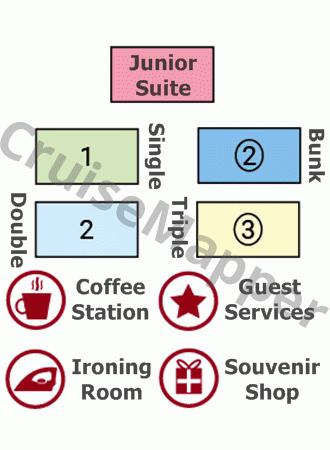 MS Sankt Peterburg deck 3 plan (Middle-Dining) legend