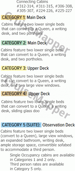 National Geographic Venture deck 3 plan (Lounge-Dining-Spa) legend