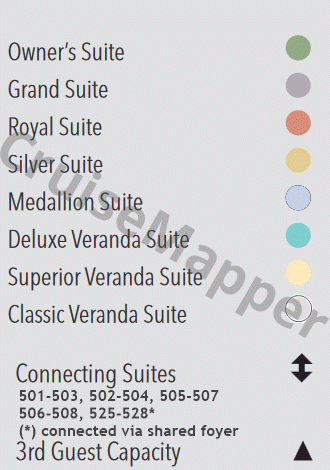 Silver Origin deck 7 plan (Observation-Lido-Pool-Sundeck) legend