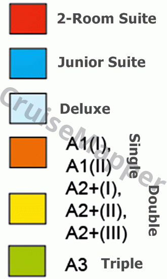 MS Aleksandr Benua deck 3 plan (Middle-Lounge) legend