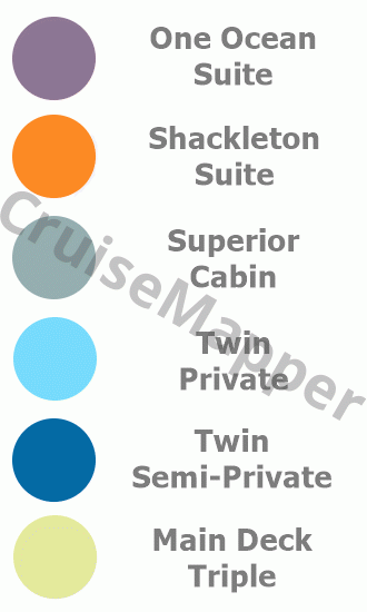 Akademik Ioffe icebreaker deck 3 plan (Lobby-Dining-Lounge) legend