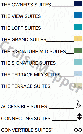 Ritz-Carlton Evrima deck 4 plan (Lobby-Dining) legend