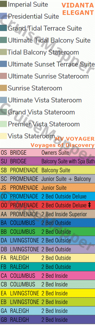 Vidanta Elegant deck 3 plan (Lobby) legend