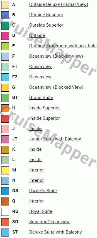 Pullmantur Sovereign deck 1 plan (Crew-Hospital) legend