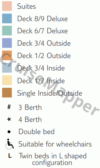 Thomson Spirit deck 6 plan (Promenade) legend