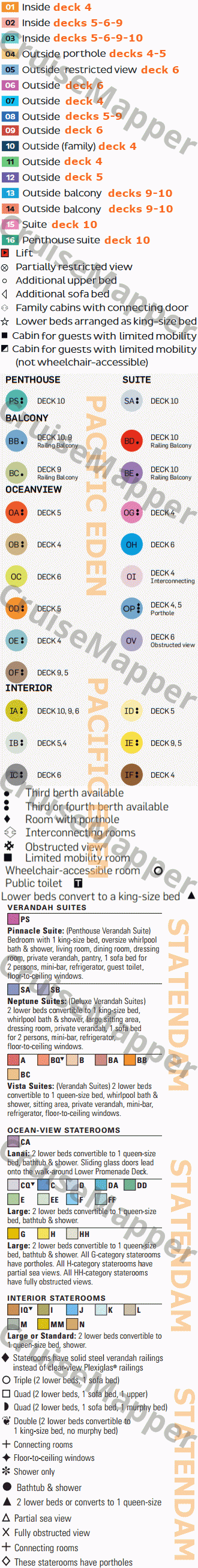 CMV Vasco da Gama-Nicko deck 5 plan (Main-Cabins) legend