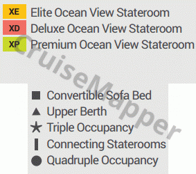 Elixir Elysium yacht deck 3 plan (Weather-Lobby-Restaurant-Lido) legend