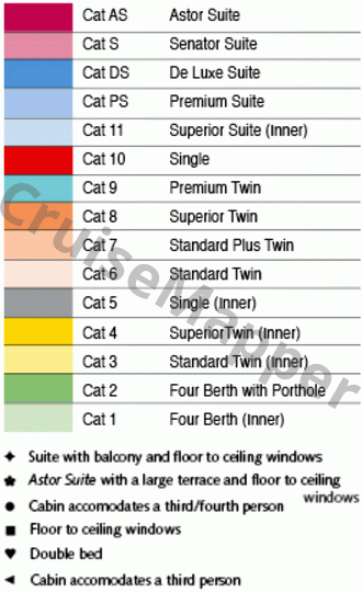 CMV Astor deck 1 plan (Caribic) legend