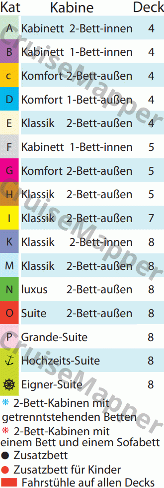 MS Deutschland-World Odyssey deck 5 plan (World Odyssey_Cabins-Lobby) legend