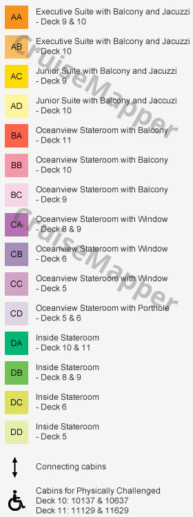 SuperStar Libra deck 2 plan (Cabins) legend