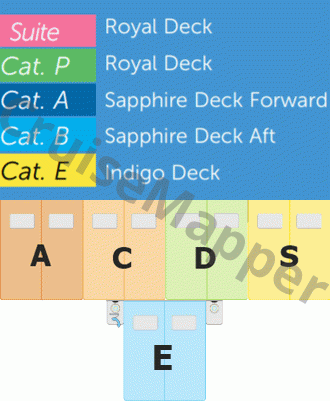 MS Monarch Governess deck 2 plan (Sapphire) legend