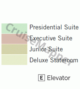 Century Paragon deck 3 plan (Promenade) legend