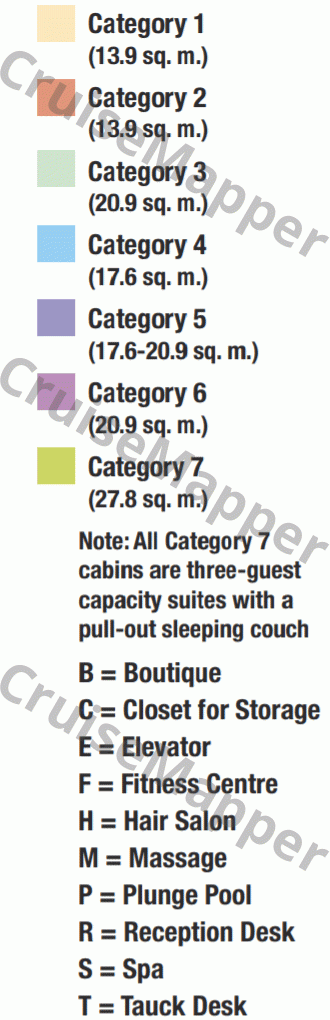 MS Savor deck 1 plan (Emerald) legend