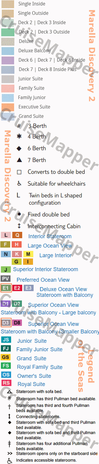 Marella Discovery 2 deck 15 plan (Legend of the Seas-deck5) legend