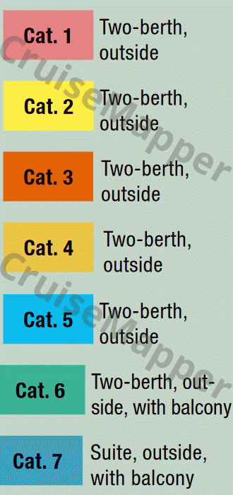 MS Seaventure deck 6 plan (Cabins-Bridge-Zodiacs) legend