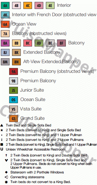 Carnival Legend deck 12 plan (Sky) legend