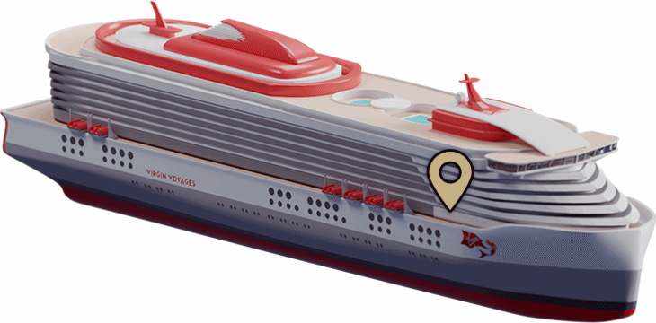 Virgin Voyages cruise ship model